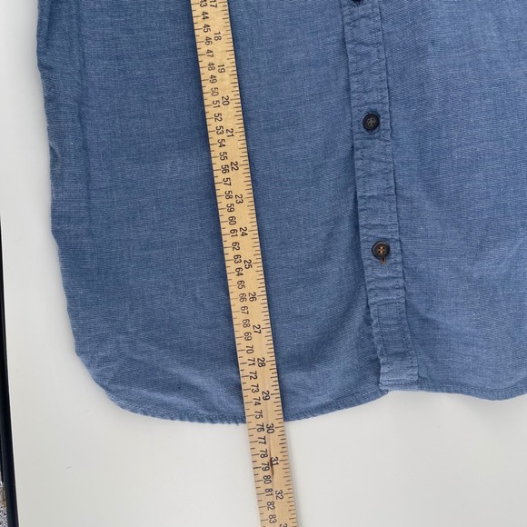 FatFace Men's Blue Chambray Button Down Long Sleeve Tall Size L Shirt - Picture 9 of 11